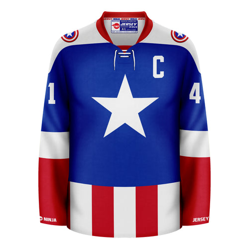 Captain America Home Hockey Jersey