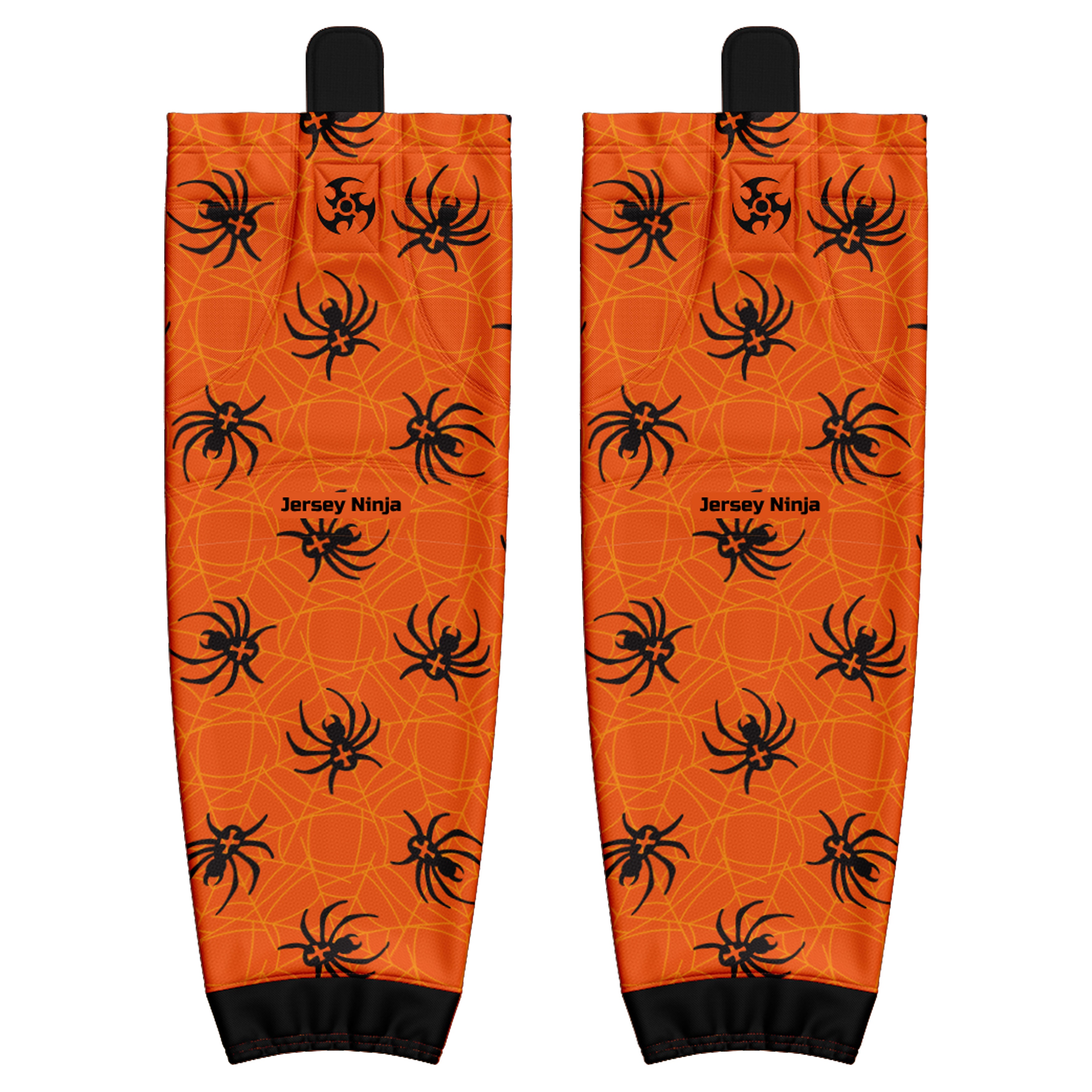 Pro Mesh Orange Spiderwebs Halloween Hockey Socks
