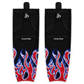 Pro Mesh Patriotic Flames Black Hockey Socks