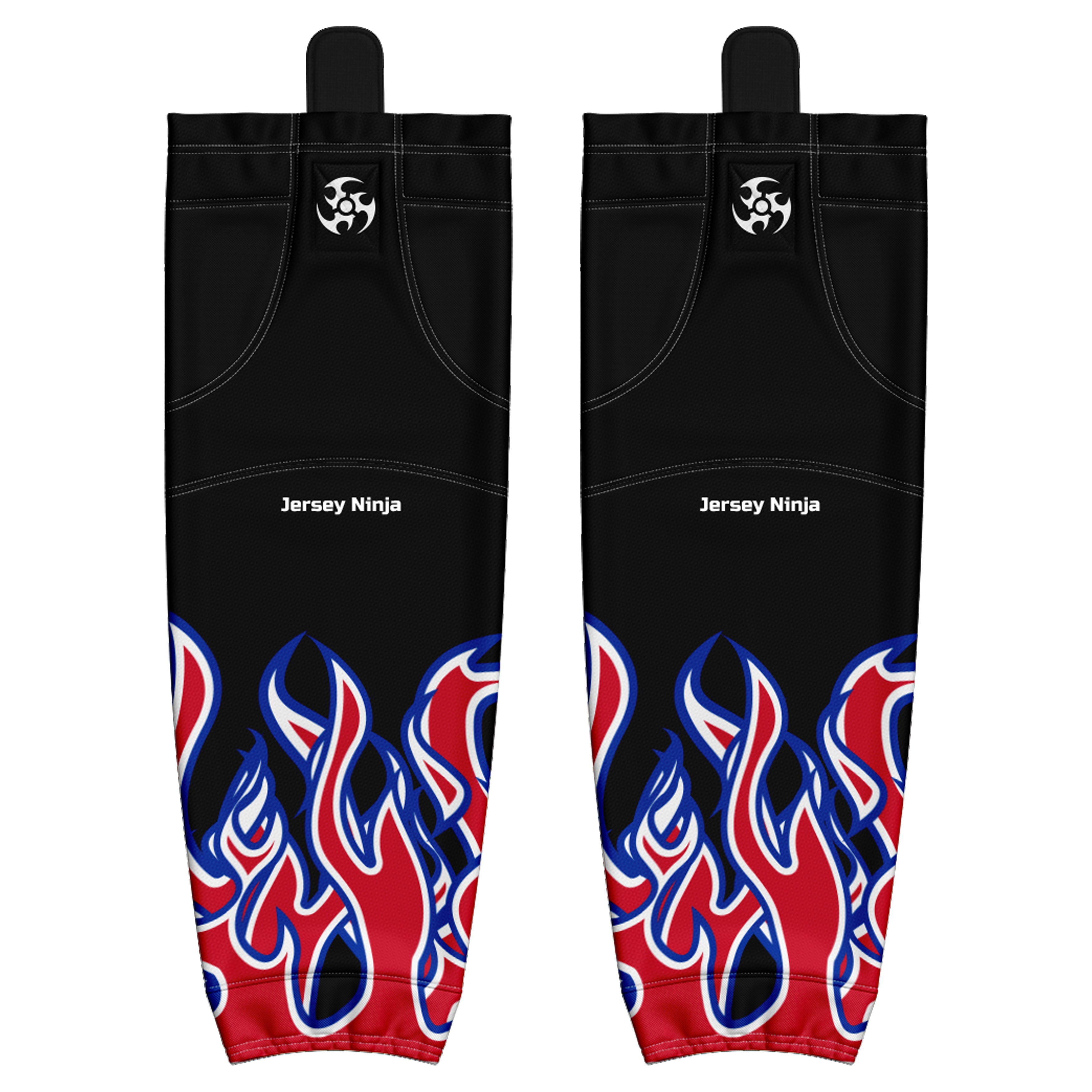 Pro Mesh Patriotic Flames Black Hockey Socks