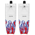 Pro Mesh Patriotic Flames White Hockey Socks