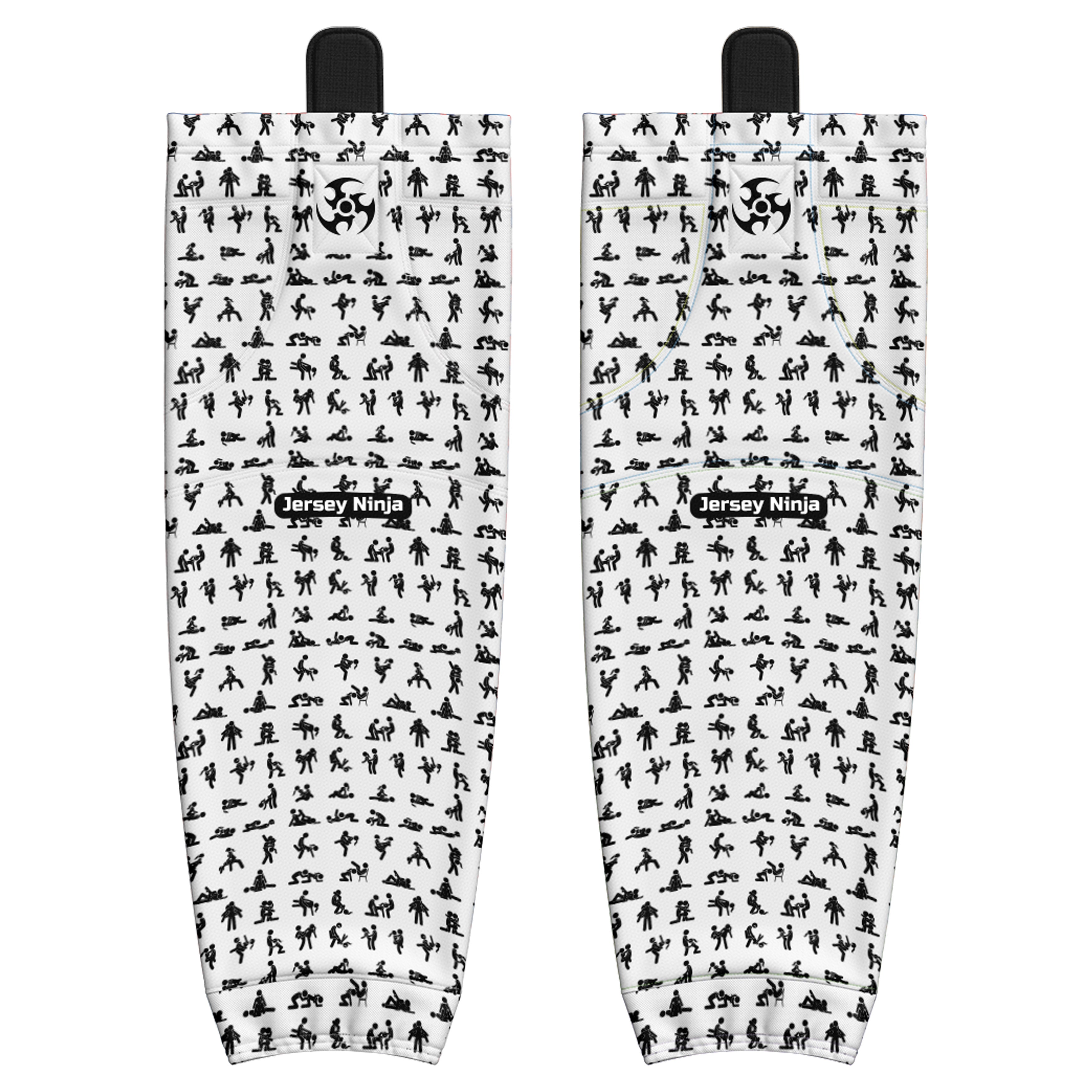 Pro Mesh XXX Stick Figure Fun White Hockey Socks