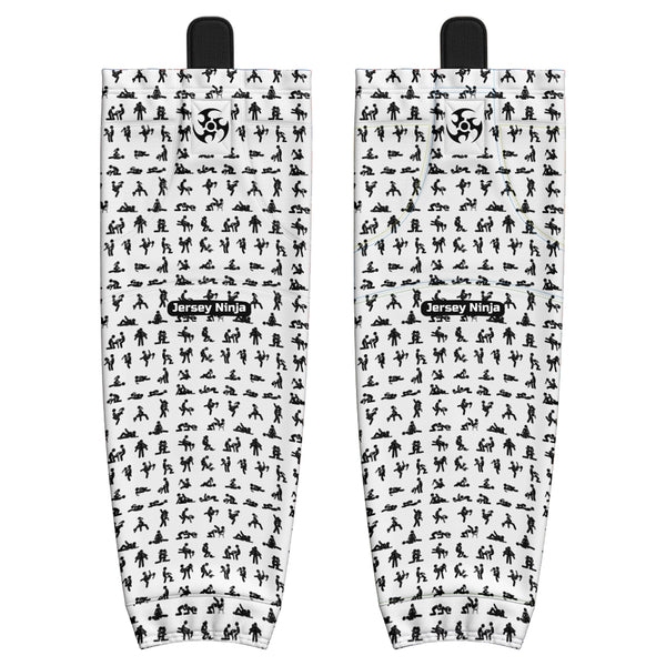 Pro Mesh XXX Stick Figure Fun White Hockey Socks
