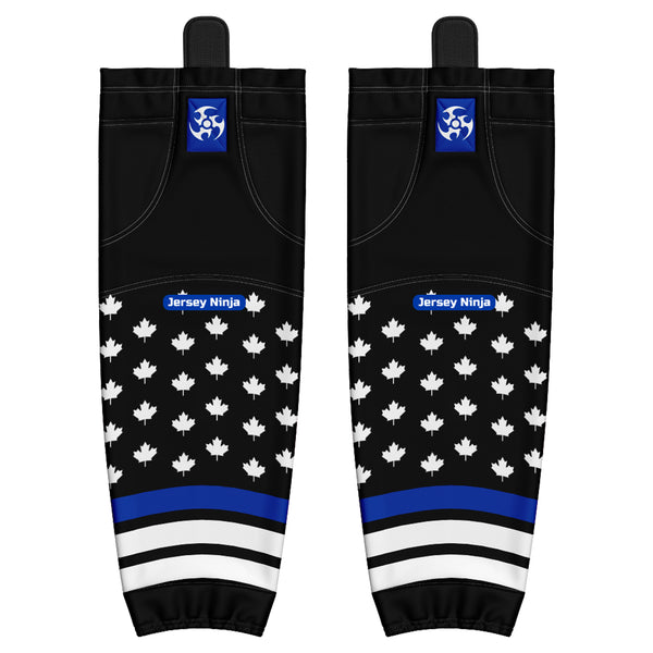 Pro Mesh Thin Blue Line Canada Hockey Socks