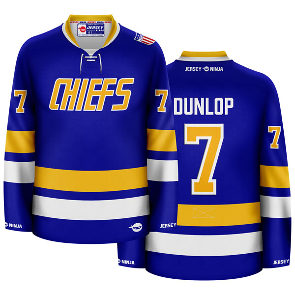 Charlestown Chiefs Reggie Dunlop Home Hockey Jersey