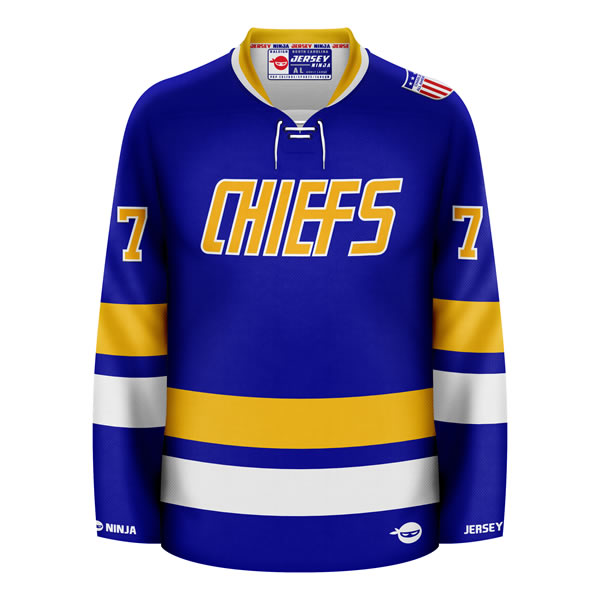 Charlestown Chiefs Reggie Dunlop Home Hockey Jersey