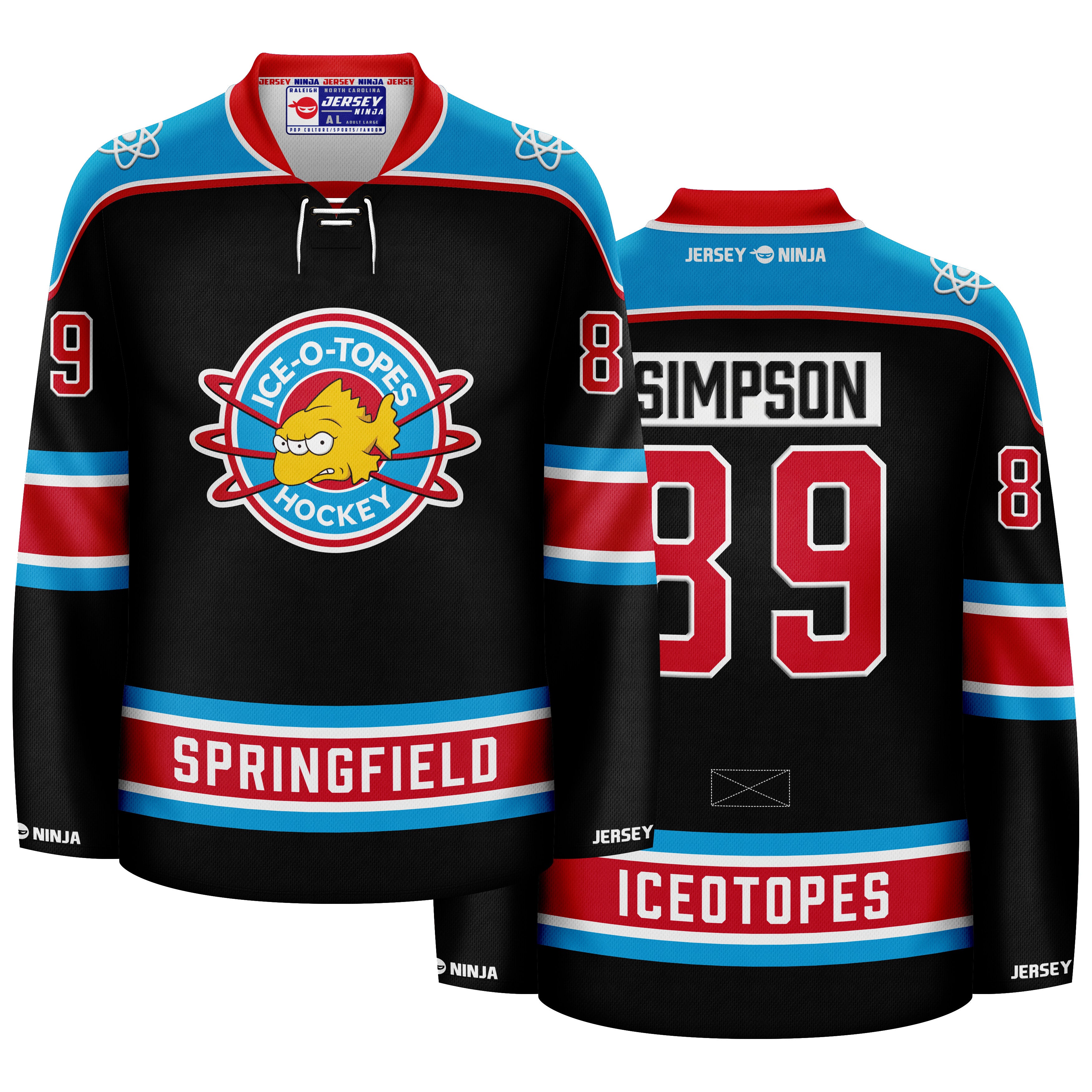 The Simpsons Springfield Iceotopes Black Hockey Jersey